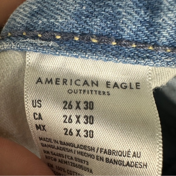 American Eagle Bootcut Jeans 26x30 Lightwash Distressed Y2k Denim - Picture 4 of 4